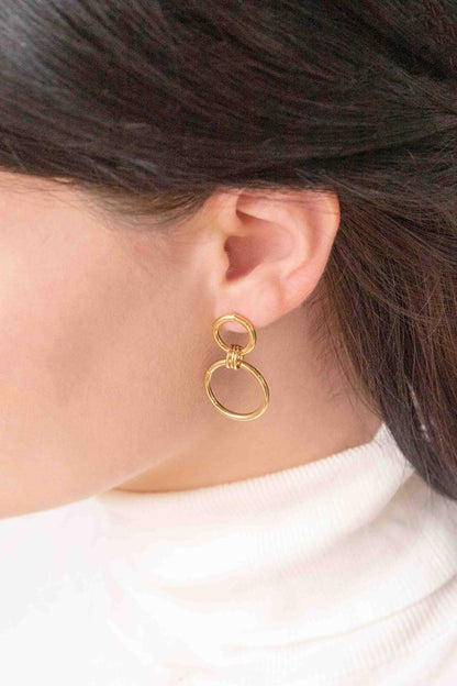 Asymmetrical Circle Drop Earrings Asymmetrical Hypoallergenic Minimal Mismatch Simple