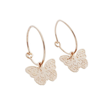 Magic Charm | Butterfly Hoops Jewelry butterfly earrings gold hoop earrings Jewelry mini hoops rose gold silver