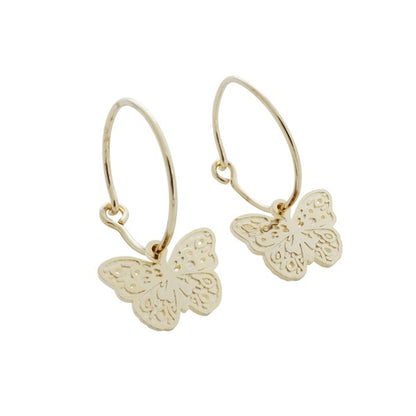 One Size Magic Charm | Butterfly Hoops Jewelry butterfly earrings gold hoop earrings Jewelry mini hoops rose gold silver