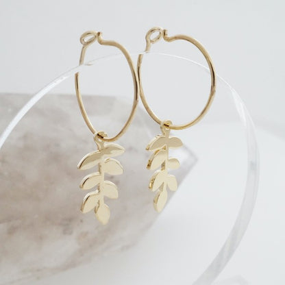 Magic Charm | Fern Hoops Jewelry fern Fine Jewelry gold hoop earrings Jewelry mini hoops rose gold