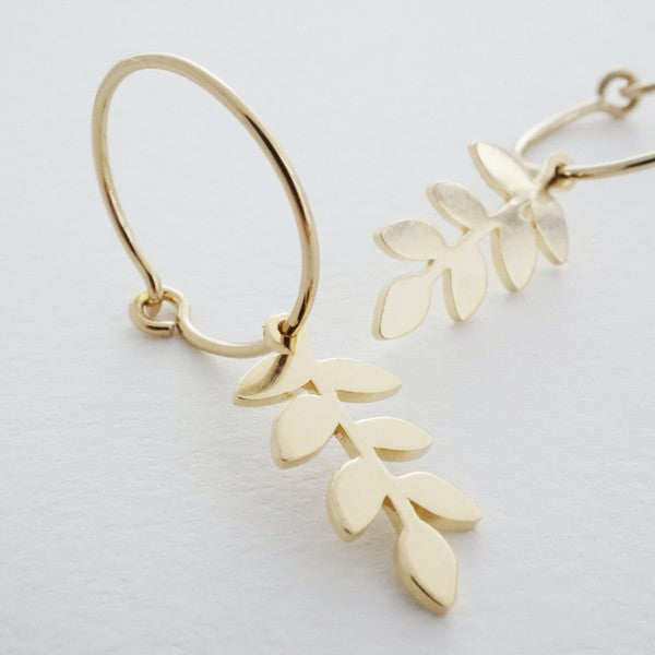 Magic Charm | Fern Hoops Jewelry fern Fine Jewelry gold hoop earrings Jewelry mini hoops rose gold