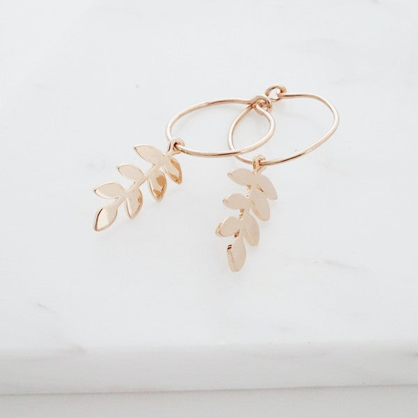 Magic Charm | Fern Hoops Jewelry fern Fine Jewelry gold hoop earrings Jewelry mini hoops rose gold