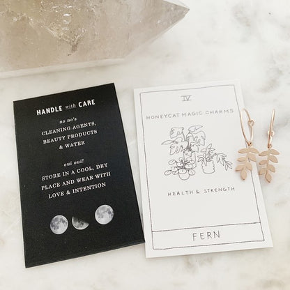 Magic Charm | Fern Hoops Jewelry fern Fine Jewelry gold hoop earrings Jewelry mini hoops rose gold