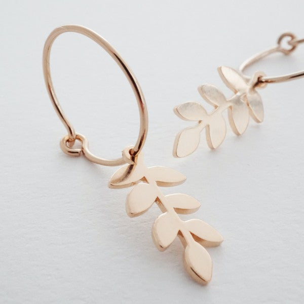 Magic Charm | Fern Hoops Jewelry fern Fine Jewelry gold hoop earrings Jewelry mini hoops rose gold