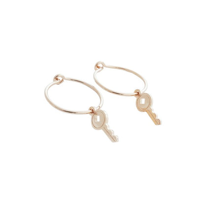 Magic Charm | Key Hoops Jewelry gold hoop earrings Jewelry keys mini charm mini hoops rose gold silver