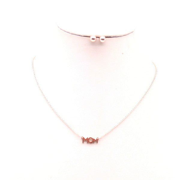 ROSEGOLD/RGRG Os MOM CHARM NECKLACE SET #1 MOM NECKLACE BEST MOM NECKLACE MOM GIFT MOM NECKLACE MOTHER'S DAY GIFT PENDANT NECKLACE WORD NECKLACE