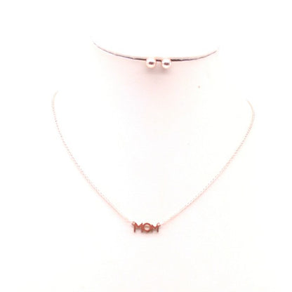 ROSEGOLD/RGRG Os MOM CHARM NECKLACE SET #1 MOM NECKLACE BEST MOM NECKLACE MOM GIFT MOM NECKLACE MOTHER'S DAY GIFT PENDANT NECKLACE WORD NECKLACE