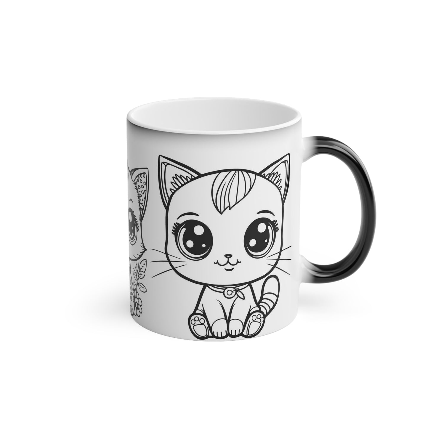 Wake Up Kitty Color Changing Mug Mug 11 oz 11oz 3 Cat Morning cats Caturdays Everyday Ceramic Coffee Mugs Color changing mug cute cat art Drink Drinks Home & Living kittens Magic Mug Mugs