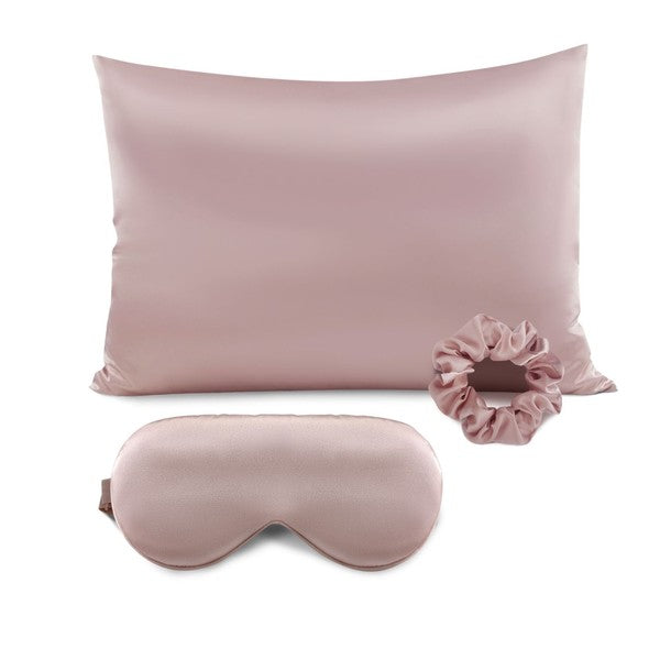 Satin Pillowcase Sleep Mask Scrunchie Gift Set beauty eye mask gift gift for her gift set hair Not on Amazon Only at FashionGo Others satin pillowcase sleep