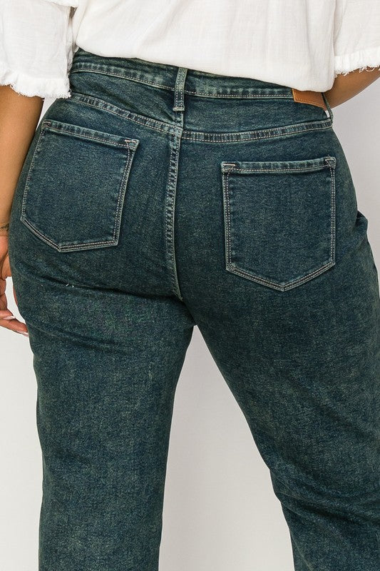 PLUS SIZE - HIGH RISE STRETCH STRAIGHT JEANS Jeans Plus