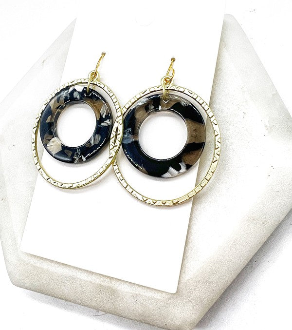 Black | White Oval Chandelier Earrings Jewelry earrings Jewelry Loop Earrings