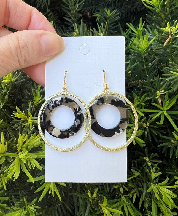 Black | White Oval Chandelier Earrings Jewelry earrings Jewelry Loop Earrings