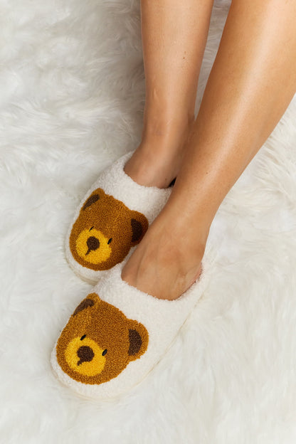 Melody Teddy Bear Print | Plush Slide Slippers Shoes bear footwear Melody Ship from USA slippers