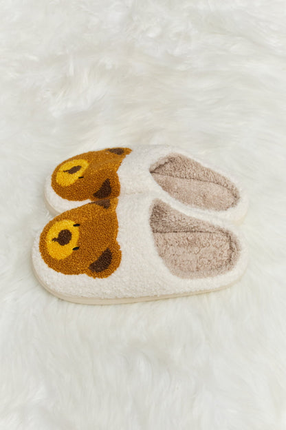 Melody Teddy Bear Print | Plush Slide Slippers Shoes bear footwear Melody Ship from USA slippers