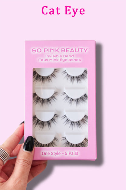 Cat Eye One Size SO PINK BEAUTY | Faux Mink Eyelashes 5 Pairs Accessories Fine Jewelry Jewelry Ship from USA SO PINK BEAUTY