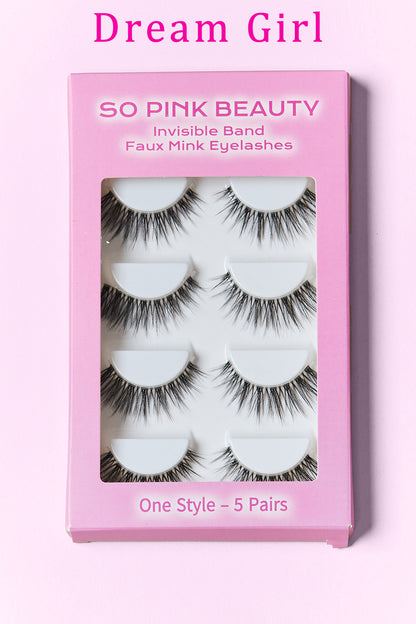 SO PINK BEAUTY | Faux Mink Eyelashes 5 Pairs Accessories Fine Jewelry Jewelry Ship from USA SO PINK BEAUTY