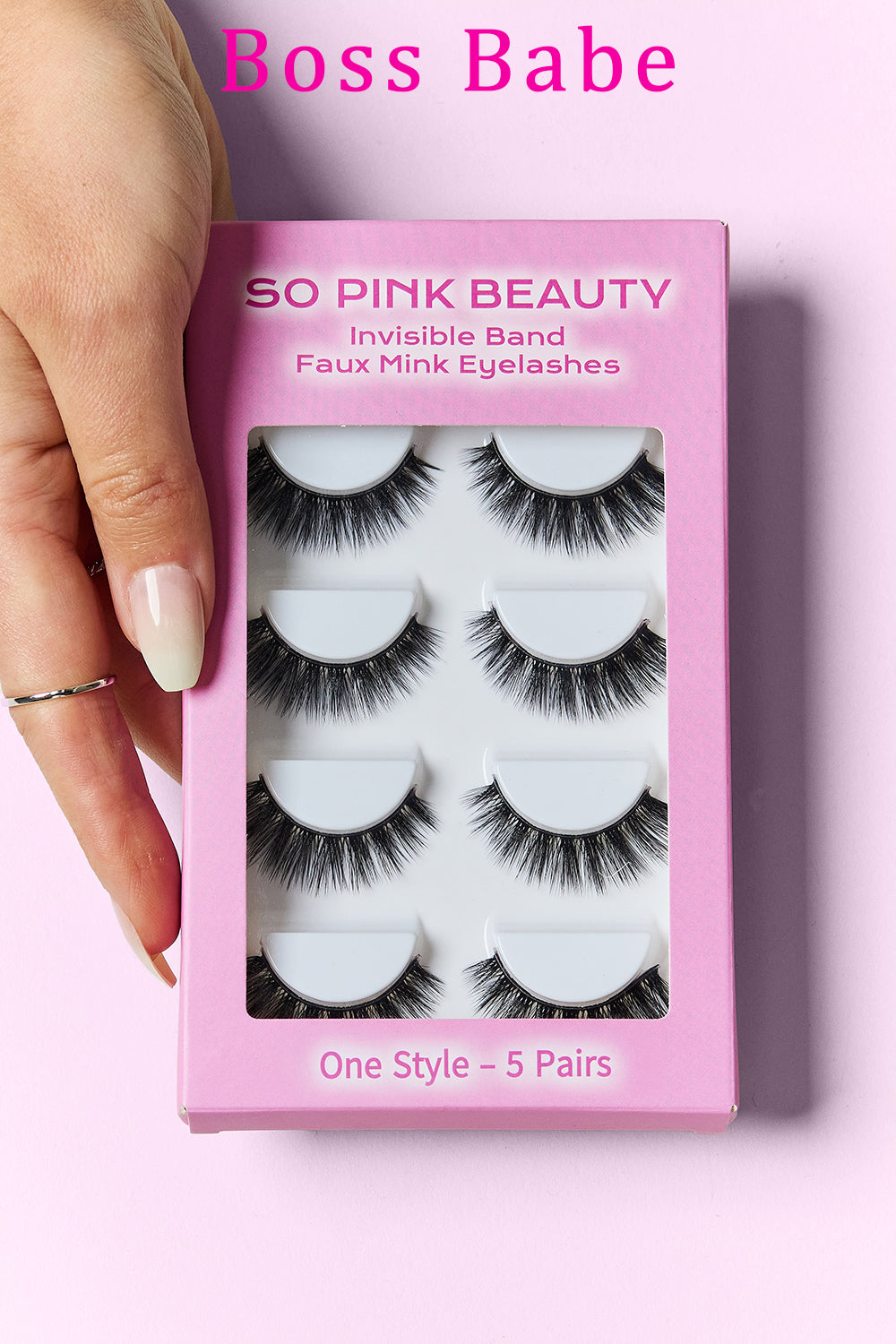 Boss Babe One Size SO PINK BEAUTY | Faux Mink Eyelashes 5 Pairs Accessories Fine Jewelry Jewelry Ship from USA SO PINK BEAUTY