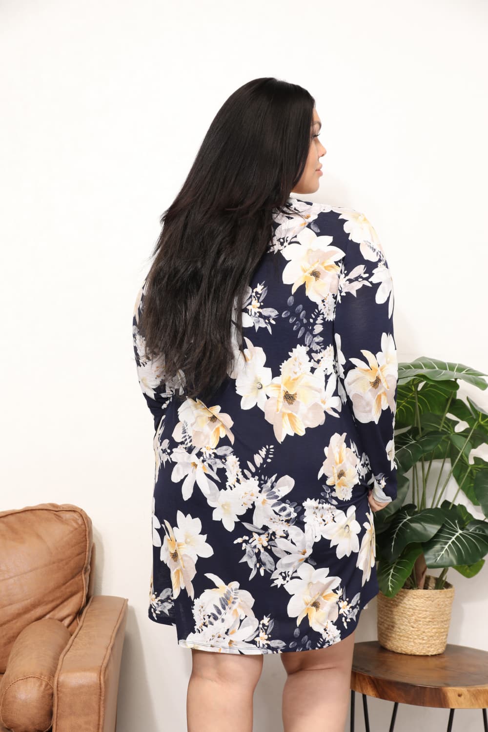 Sew In Love Full Size Flower Print Shirt Dress clothing clothes for curves fit my curves Plus Plus Sized Clothing Sew In Love Ship from USA