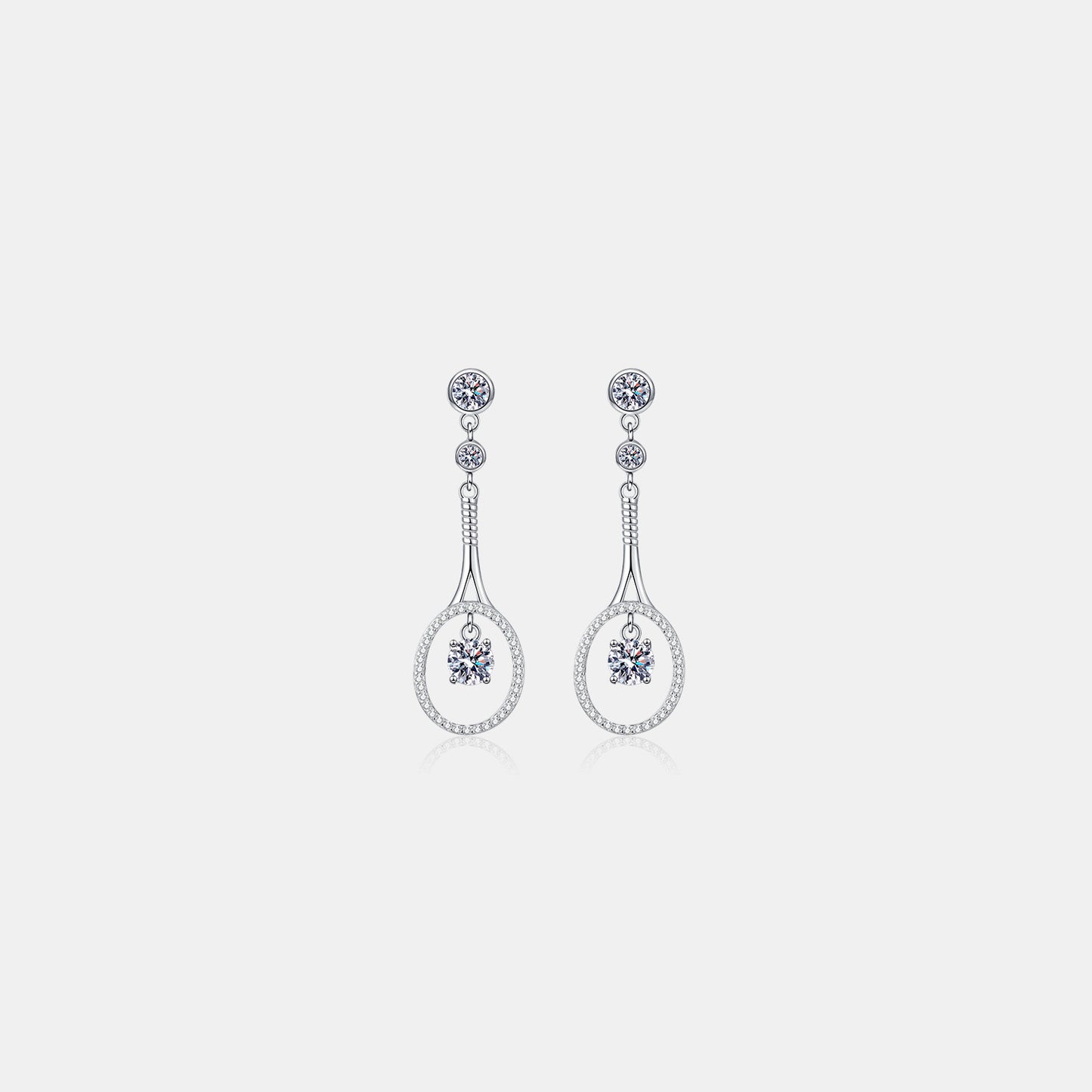 Silver One Size 1 Ct. Moissanite Drop Earrings | 925 Sterling Silver Accessories Fine Jewelry Jewelry