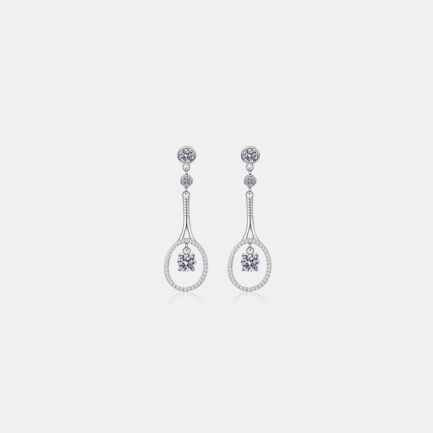 Silver One Size 1 Ct. Moissanite Drop Earrings | 925 Sterling Silver Accessories Fine Jewelry Jewelry