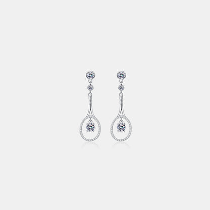 Silver One Size 1 Ct. Moissanite Drop Earrings | 925 Sterling Silver Accessories Fine Jewelry Jewelry