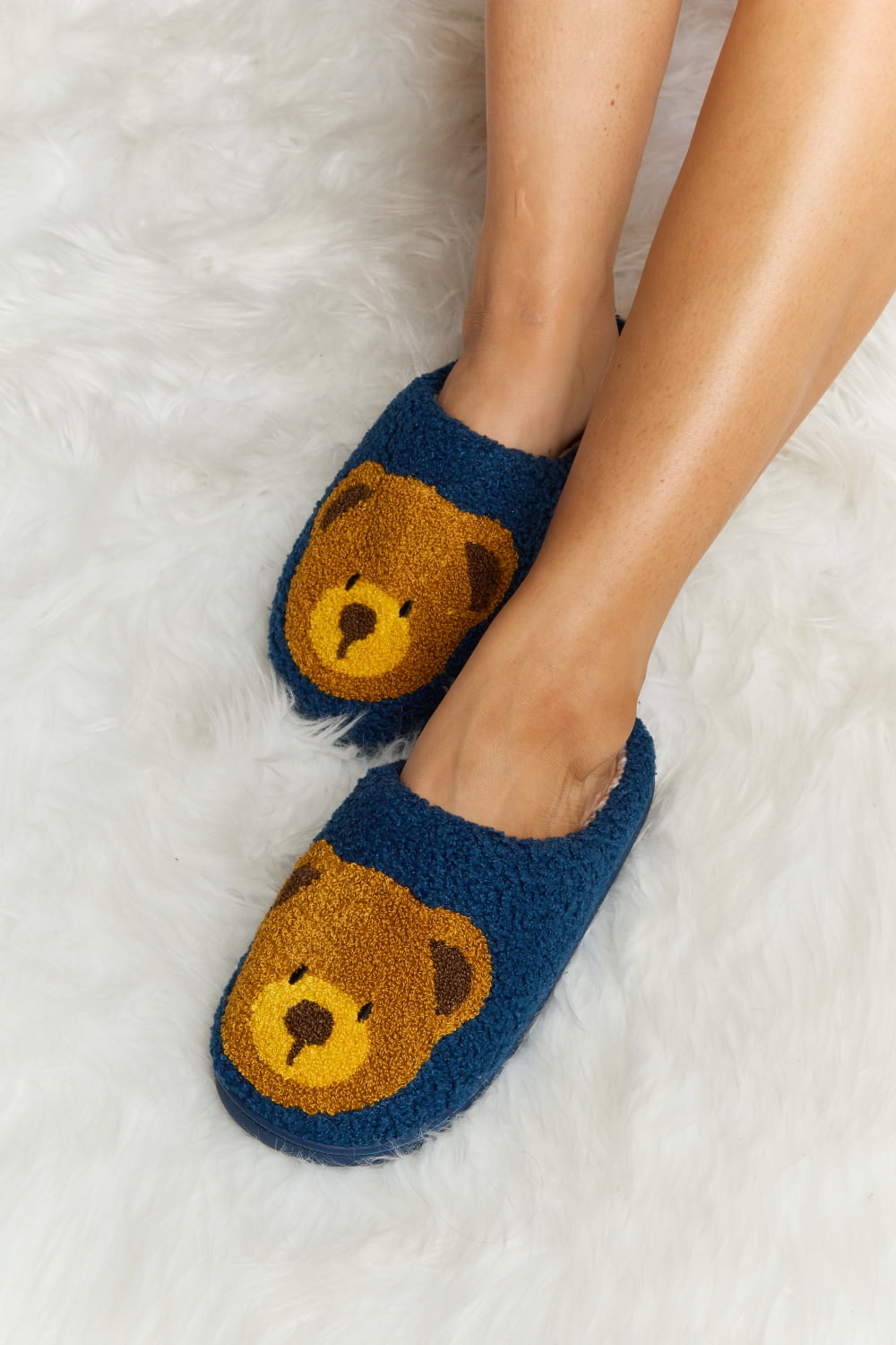 Melody Teddy Bear Print | Plush Slide Slippers Shoes bear footwear Melody Ship from USA slippers