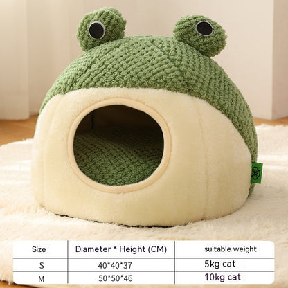 Green Nest Cozy Frog | Customizable Cat Bed Pet Supplies Cat Beds cat lovers cats Caturdays Pet Beds