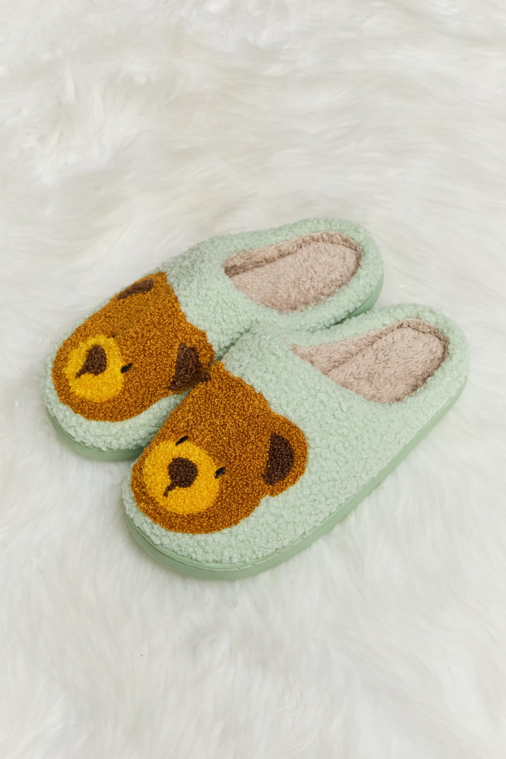 Melody Teddy Bear Print | Plush Slide Slippers Shoes bear footwear Melody Ship from USA slippers