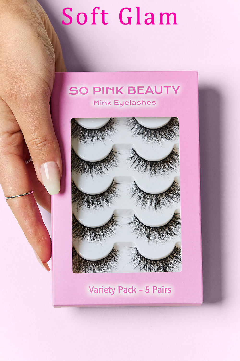 Soft Glam One Size SO PINK BEAUTY | Mink Eyelashes 5 Pairs Accessories Fine Jewelry Jewelry Ship from USA SO PINK BEAUTY