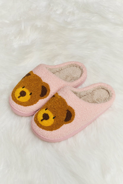 Melody Teddy Bear Print | Plush Slide Slippers Shoes bear footwear Melody Ship from USA slippers