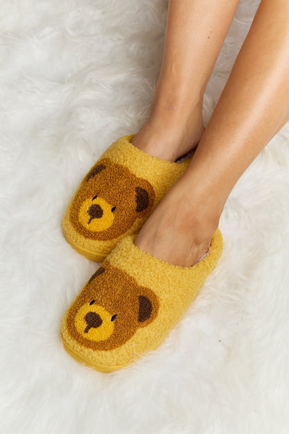 Melody Teddy Bear Print | Plush Slide Slippers Shoes bear footwear Melody Ship from USA slippers