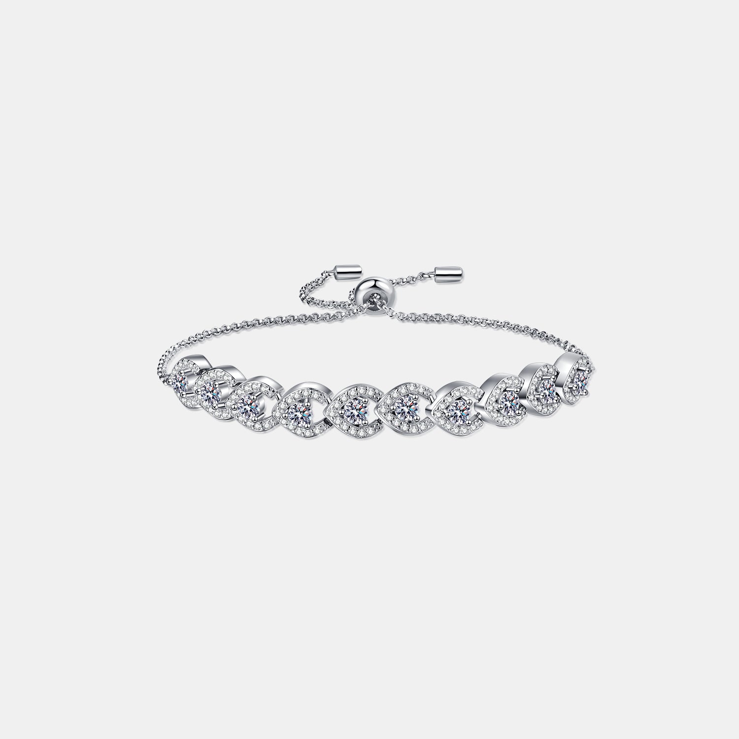 Silver One Size 1 Ct. Moissanite Bracelet | Sterling Silver 1A Accessories Fine Jewelry Jewelry