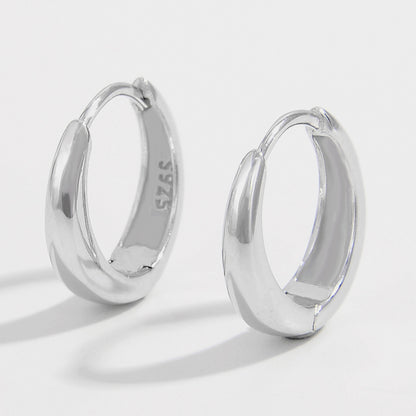 Silver One Size 925 Sterling Silver Inlaid Zircon | Huggie Earrings Accessories earrings Fine Jewelry hoop earrings huggie earrings Jewelry