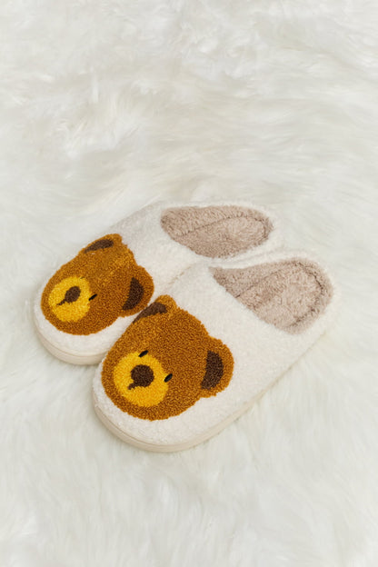 Melody Teddy Bear Print | Plush Slide Slippers Shoes bear footwear Melody Ship from USA slippers