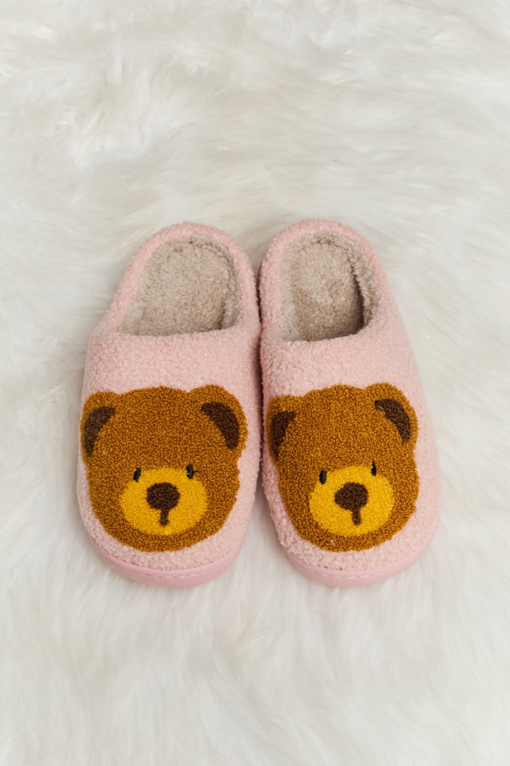 Melody Teddy Bear Print | Plush Slide Slippers Shoes bear footwear Melody Ship from USA slippers