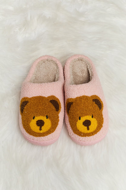 Melody Teddy Bear Print | Plush Slide Slippers Shoes bear footwear Melody Ship from USA slippers