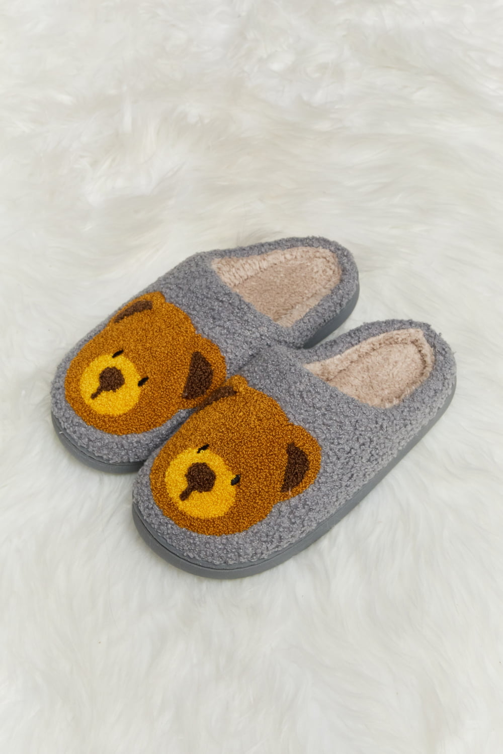 Melody Teddy Bear Print | Plush Slide Slippers Shoes bear footwear Melody Ship from USA slippers