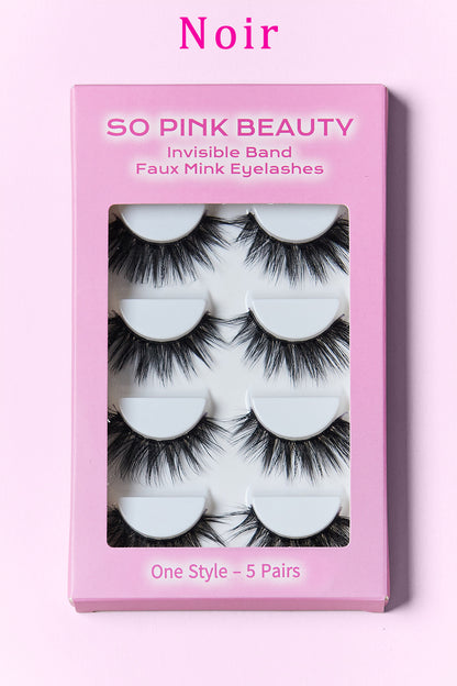 SO PINK BEAUTY | Faux Mink Eyelashes 5 Pairs Accessories Fine Jewelry Jewelry Ship from USA SO PINK BEAUTY