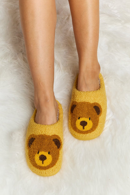 Melody Teddy Bear Print | Plush Slide Slippers Shoes bear footwear Melody Ship from USA slippers