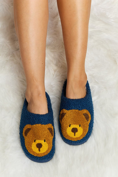 Melody Teddy Bear Print | Plush Slide Slippers Shoes bear footwear Melody Ship from USA slippers