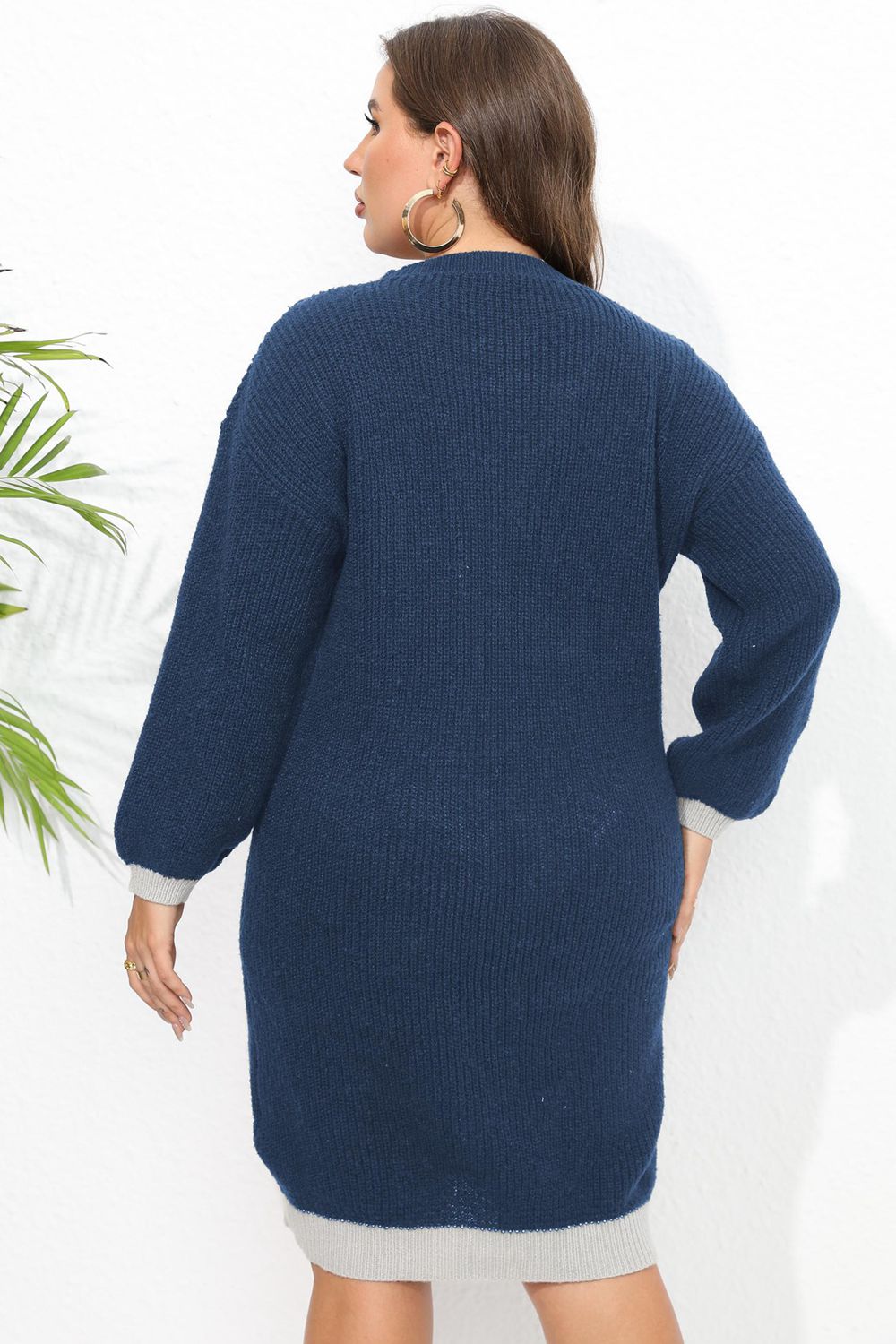 Plus Size Long Sleeve Sweater Dress clothing clothes for curves fit my curves O & Y.M Plus Plus Sized Clothing Ship From Overseas