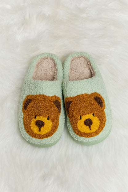 Melody Teddy Bear Print | Plush Slide Slippers Shoes bear footwear Melody Ship from USA slippers