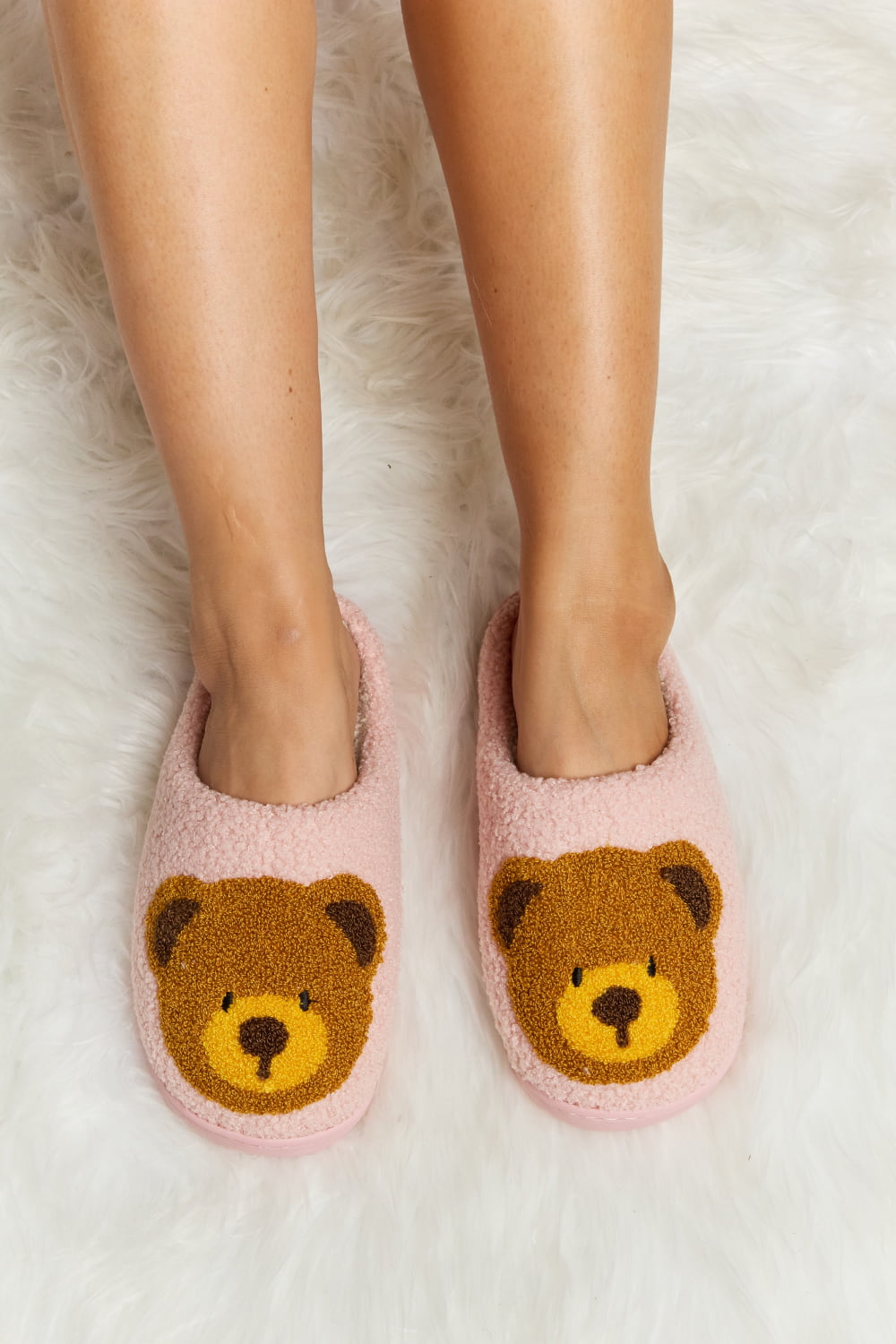 Melody Teddy Bear Print | Plush Slide Slippers Shoes bear footwear Melody Ship from USA slippers