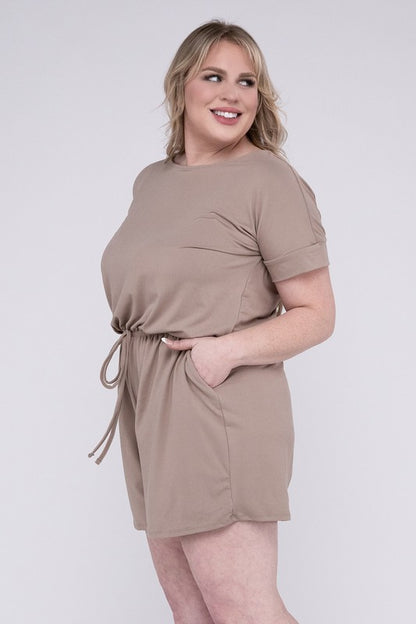 Plus Brushed DTY Romper with Pockets Plus Romper