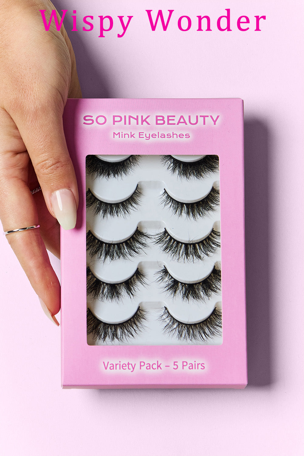 Wispy Wonder One Size SO PINK BEAUTY | Mink Eyelashes Variety Pack 5 Pairs Accessories Fine Jewelry Jewelry Ship from USA SO PINK BEAUTY