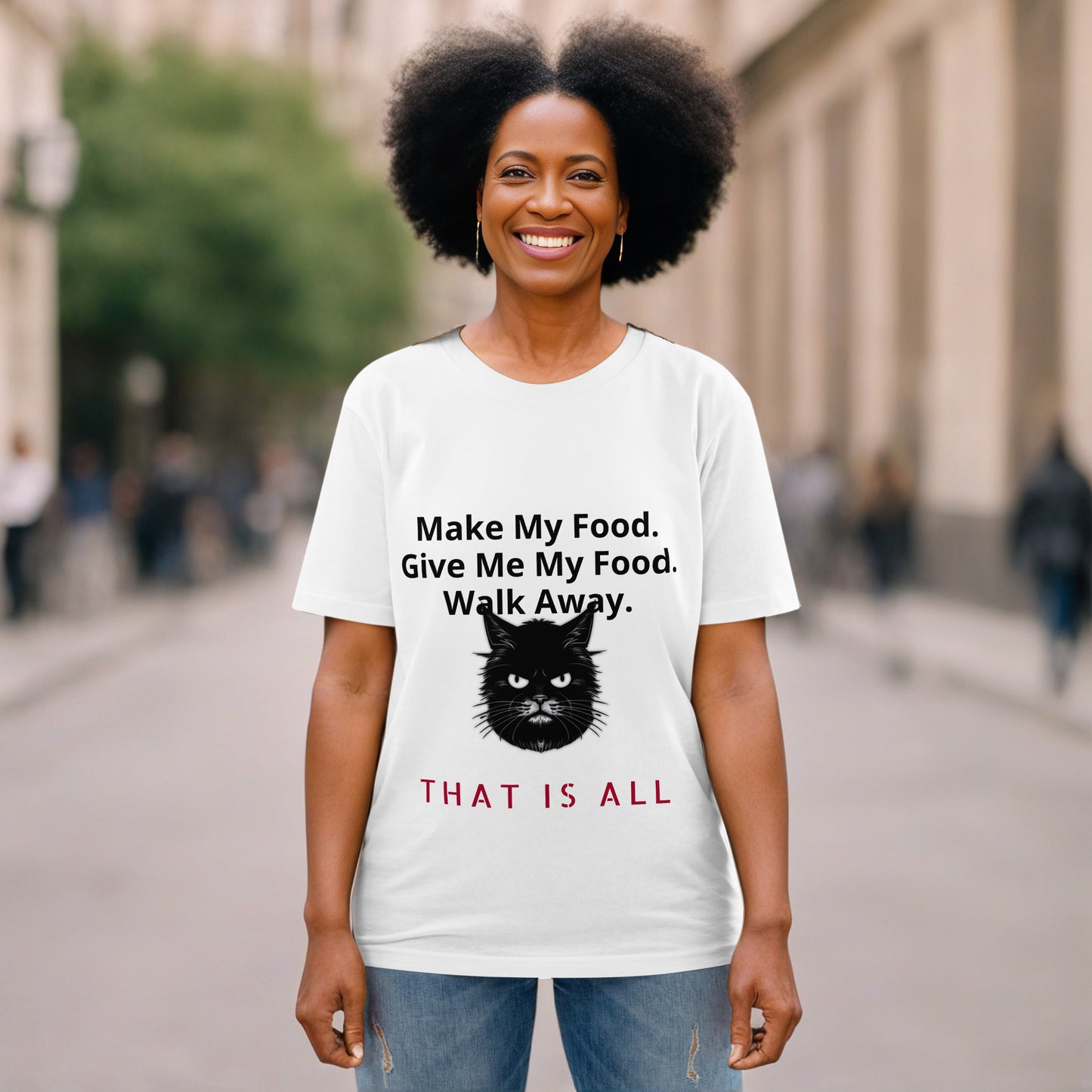 Cat Food Organic Cotton T-Shirt Clothing bossy cat cat cat food cat guardians cat love cat lovers funny cats grumpy cat hungry cat