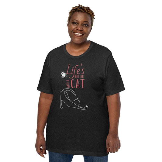 Life's Better With a Cat T-Shirt T-shirts 2XL 3XL 4XL cat cat lovers kitty kitty cat Plus size tee XL