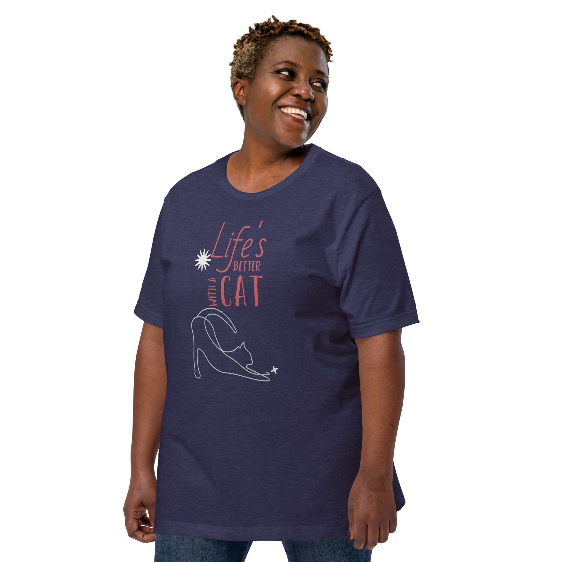 Life's Better With a Cat T-Shirt T-shirts 2XL 3XL 4XL cat cat lovers kitty kitty cat Plus size tee XL